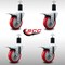 Service Caster 4'' SS Red Poly Swivel 1-1/2'' Expanding Stem Caster Set Total Lock Brake, 4PK SCC-SSEXTTL20S414-PPUB-RED-112-4 - alternate 3